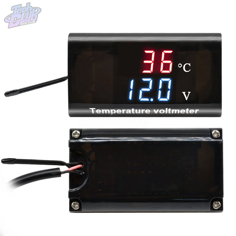 Voltmetro di temperatura da 0.28 pollici regolatore di temperatura e umidità testa del misuratore impermeabile a doppio Display digitale DC8-18V