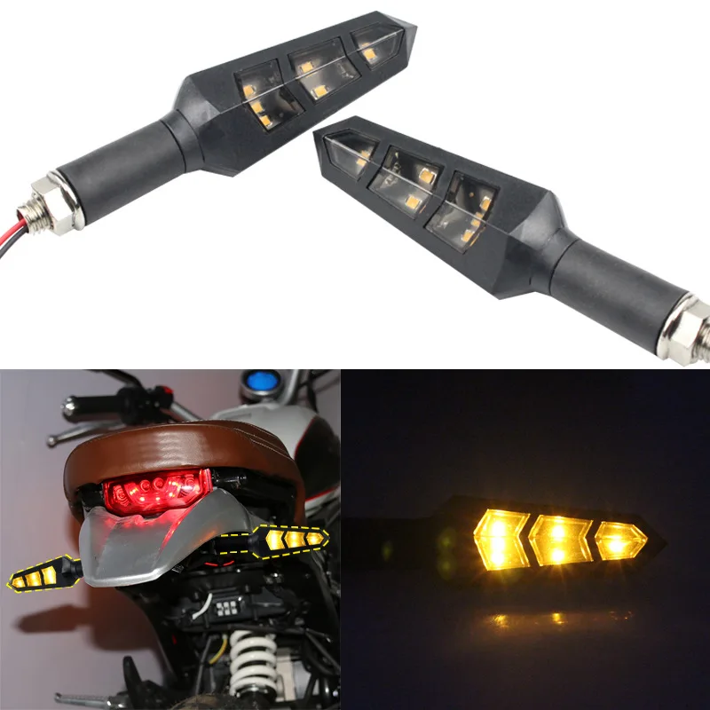 

2pcs Motorcycle Turn Sequential Signals LED Blinker Flowing Water Flashing Lights Tail Stop Indicators Turn Signal