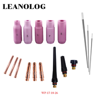 17Pcs Welders Welding Torch Tig Cup Collet Body Nozzle Kit Tungsten Electrode For Wp-17/18/26 Tig Welding Torch