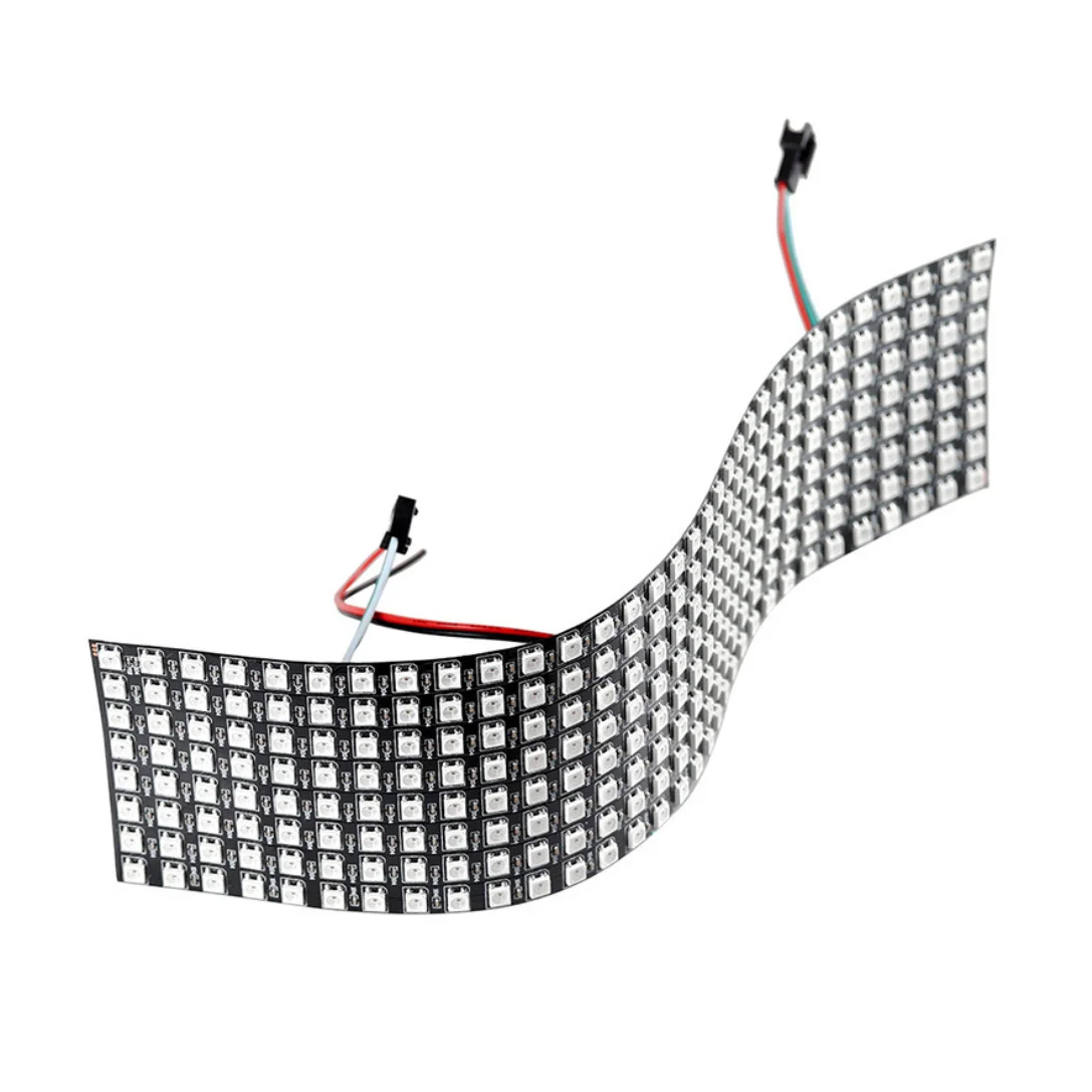 WS2812B DC5V  LED Digital Flexible Individually Addressable Panel WS2812 8*8 16*16 8*32 Pxiels Module Matrix Screen 14Keys Kit