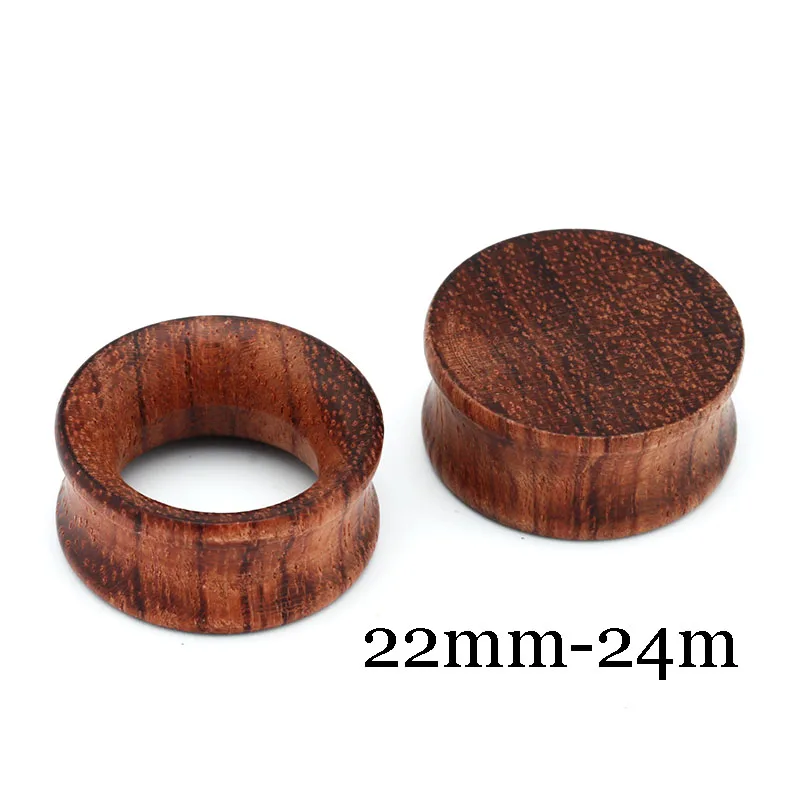 2PCS Big Ear Gauges Flesh Tunnels Wooden Ear Plugs Saddle Ear Expanders 22mm 24mm Bubinga Rose Wood Body Piercing Jewelry