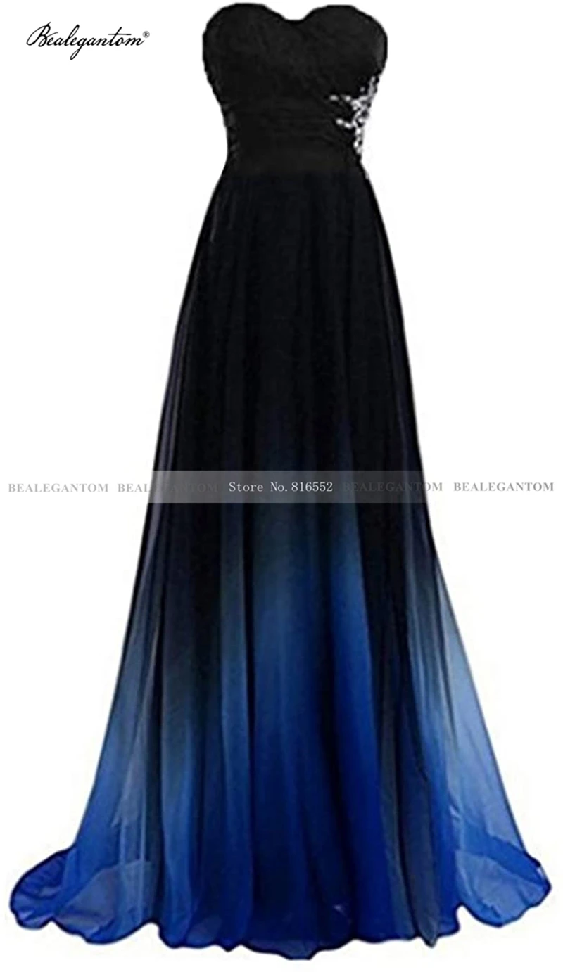 Bealegantom Gradient Chiffon Prom Evening Dresses One Shoulder Long Ombre Bridesmaid Celebrity Gown Vestidos De Noite PD1327