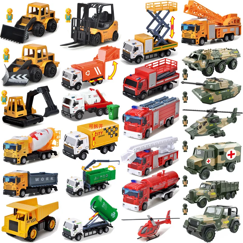 Alloy pull back car engineering car model garbage truck dump truck bulldozer mixing military suit children\'s toys M20