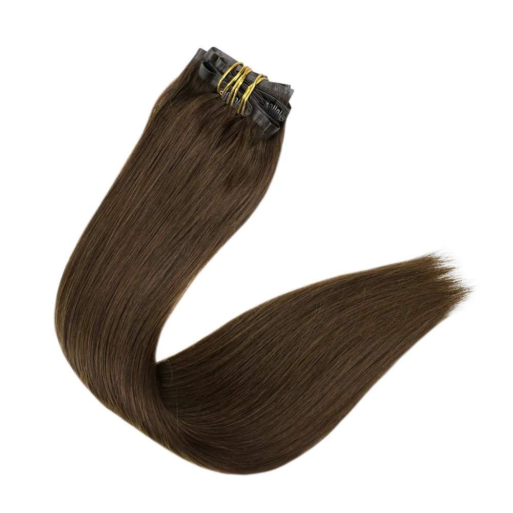 Volledige glans naadloze onzichtbare clip-in extensions menselijk haar 8 stuks 120 g remy balayage blonde kleur