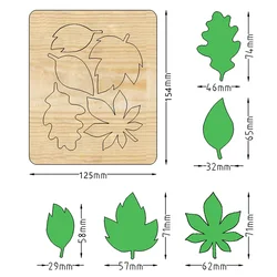 2022 New Leaves Wooden Cutting Dies Scrapbooking Art Decoration Craft Knife Mold Compatible With Most Die Cuts Machines