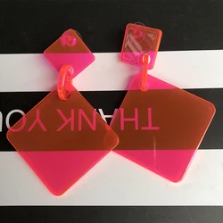 New Geometric Transparent Acrylic Round Oval Heart Drop Earrings For Women Statement Neon Color Fashion Party Earring Jewelry