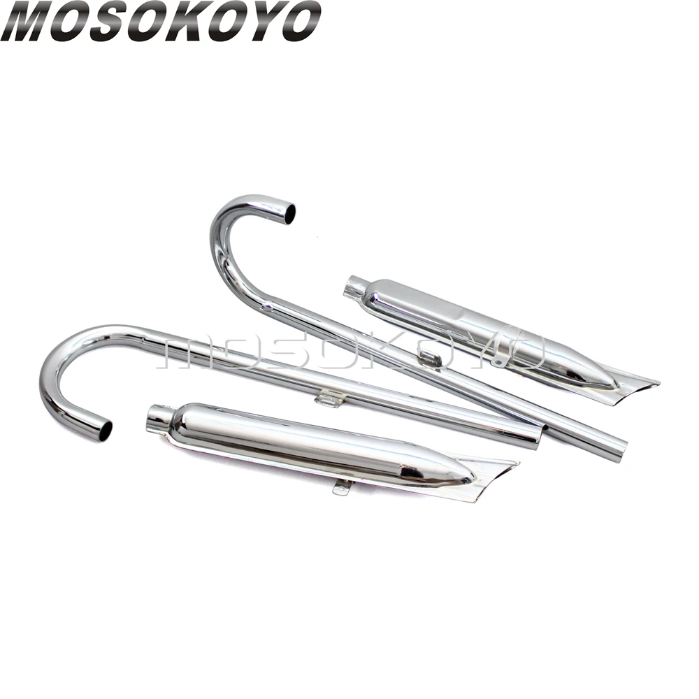 Retro 750cc Fishtail Exhaust Mufflers for BMW K750 KS750 M1 M72 R71 R12 Dnepr URAL Exhaust Pipes System Silencer Pipe Assembly