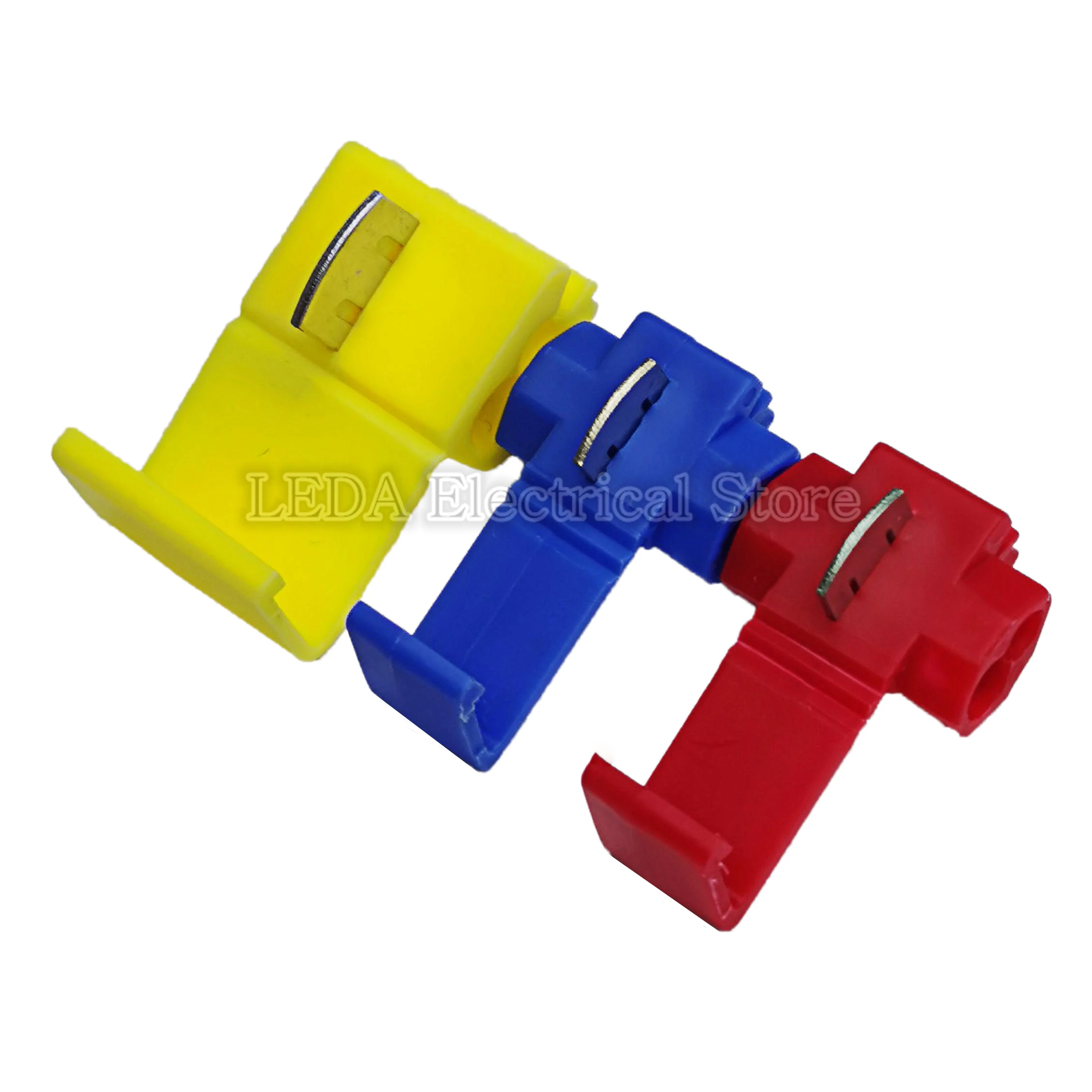 Blue Red Quick Connection Clip Wire Crimp Splitter Lip Break Clamp Strip-free Soft Distributo Line Connector Terminal Joint