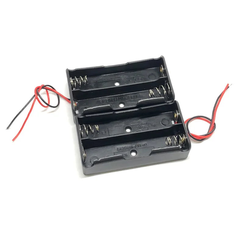 MasterFire 20pcs/lot Black Plastic Battery Holder Storage Box Case 2 Slots For 2 x 18650 Batteries Cover Shell With Wire Leads