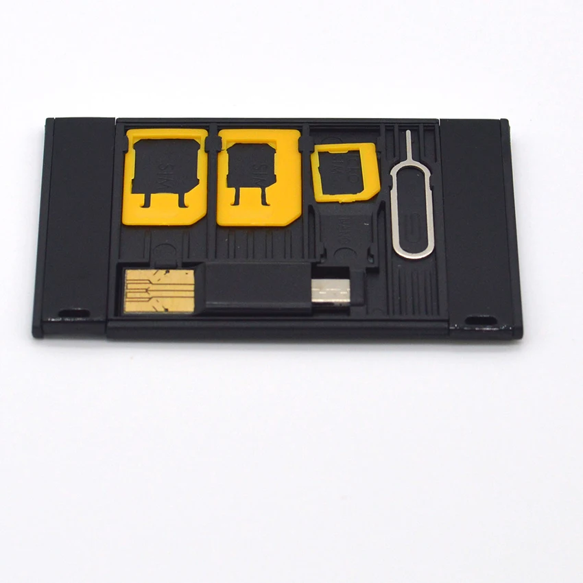 Multifunctional Cellphone Micro Sim Standard SIM Storage Case Lightweight 2-in-1 TF Cards Reader Micro-USB/USB Eject Pin