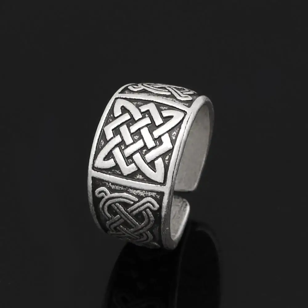 Viking Ring Men Amulet Bague Rings For Women Men Slavic Svarog Talisman Star Of Russia Adjustable Open Rings Anel Jewelry Gift