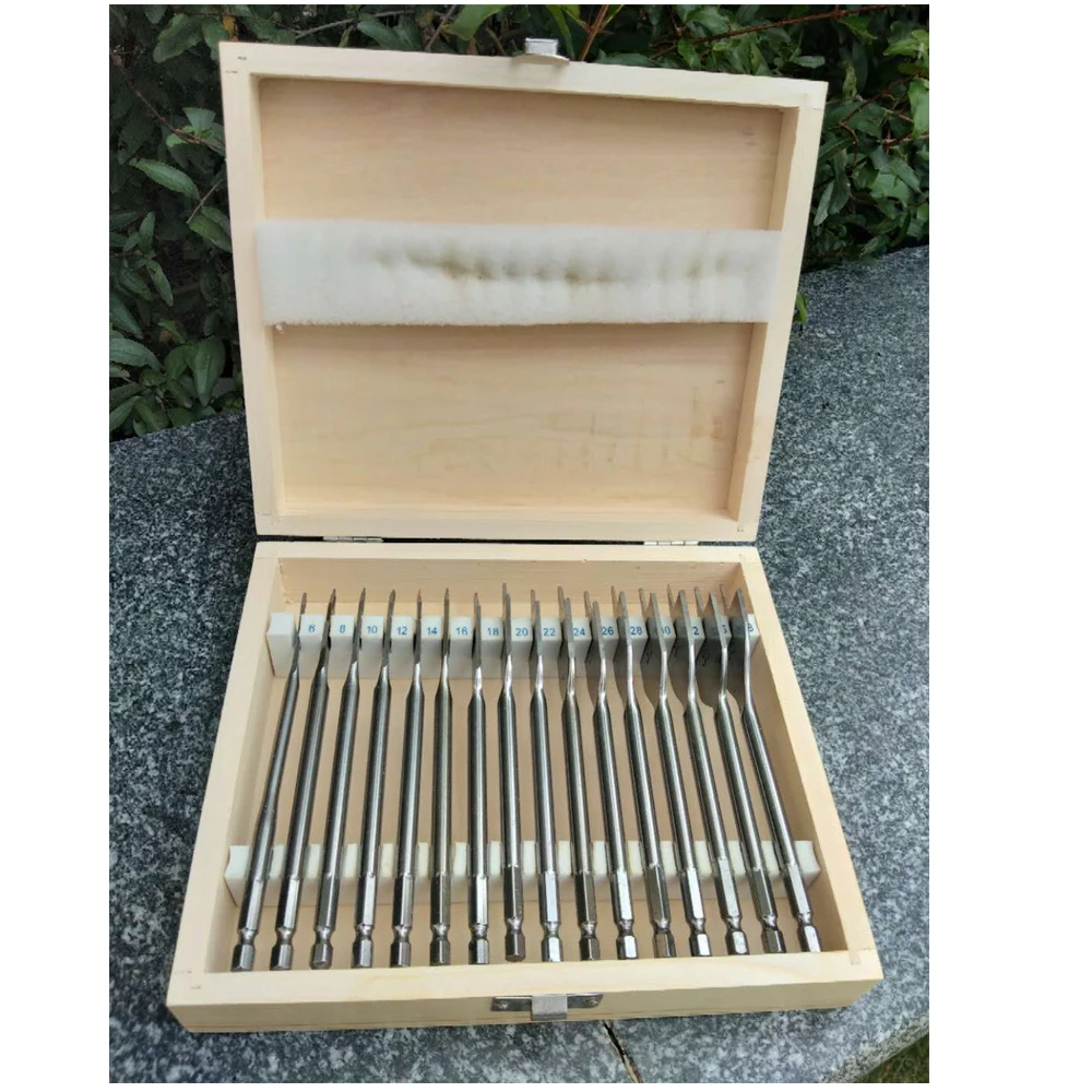 

16/13Pcs High Carbon Steel Hex Shank Spade Flat Wood Drill Bit Set For Metal 6-23Mm High Steel Wood Drilling Power Tools Kit