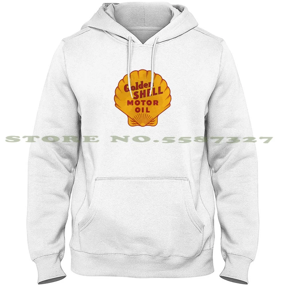 Golden Shell Vintage Logo Streetwear Sport Hoodie Sweatshirt Oil Motor Oil Vintage Automotive Cars Old Logo Retro