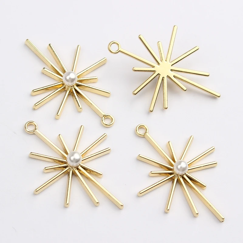 Zinc Alloy Pendant  Octagonal Stars Charms 6pcs/lot 31*42mm For DIY Jewelry Earring Making Finding Accessories