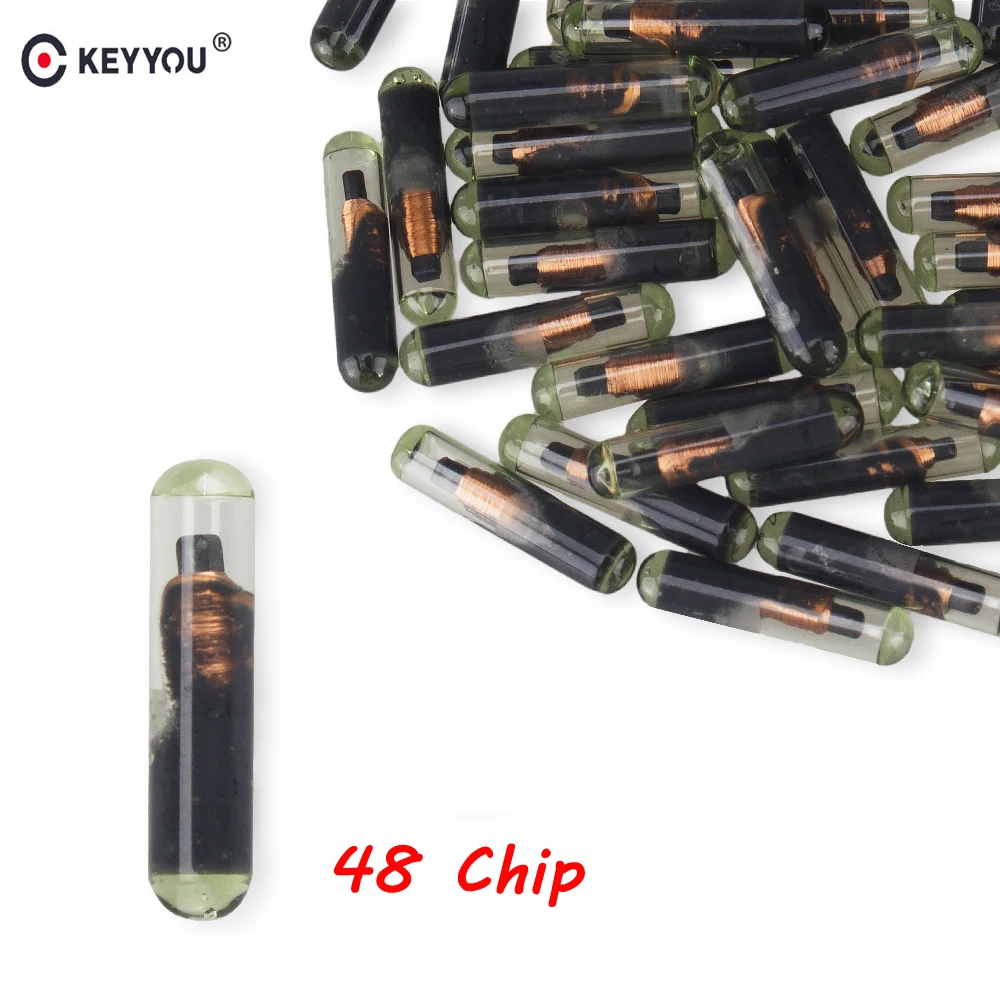 

KEYYOU 10x Car Key Glass Transponder ID48 ID 48 Chip T6 Crypto Unlocked Chip For VW Audi Seat Skoda Porsche