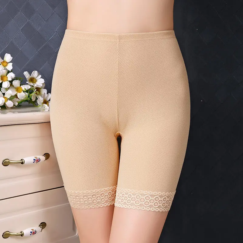 Seamless Anti Chafing Underwear Shorts Women Soft Cotton Safety Short Pants Female Sexy Lace Women Plus Size Boyshort Panties