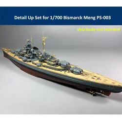 Detail Up Set for 1/700 Scale Bismarck Meng PS-003 Ship Model CYE006B (Metal Barrels Wooden Deck PE Part)