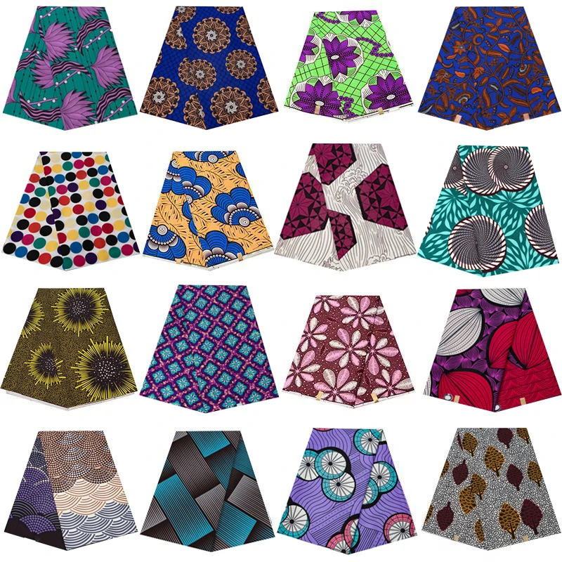 

2023 Ankara African Prints Batik Pagne Real Wax Fabric Sewing Materia For DIY Crafts Wedding Dress 100% Polyester High Quality