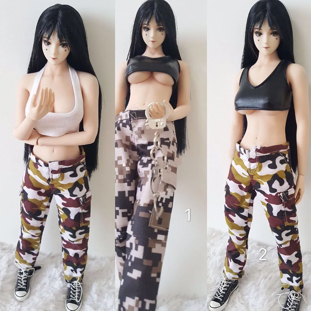 1/6 Scale Camouflage vest pants suit Female Soldier Underwear Clothes For 12inches Action Figures PH UD JO Body Toys