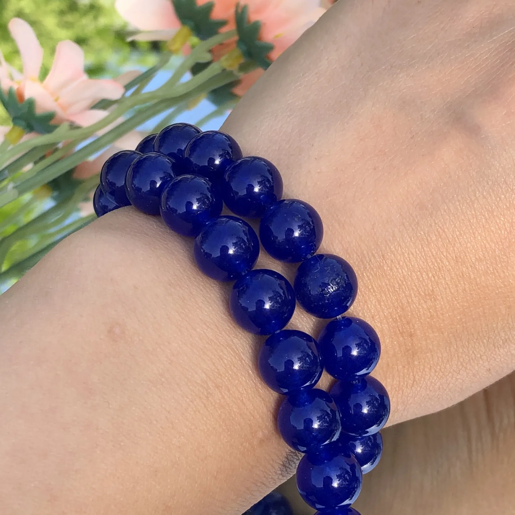 AAA Natural Stone Royal Blue Chalcedony Jades Beads Loose Spacer Beads For Jewelry Making DIY Bracelet Necklace 4 6 8 10 12mm