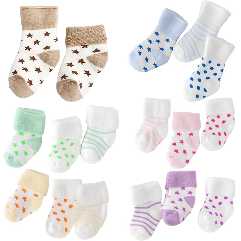 

3Pair/lot new boys and girls baby socks cotton newborn foot socks