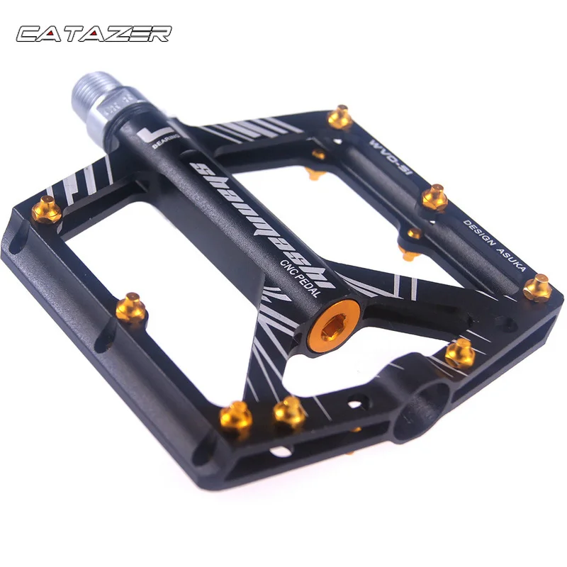 Bicycle Pedals 8 Bearings Wide Non-slip Aviation Aluminum Alloy Bike Pedal Ultra-thin  MTB Pedal With Shackles Bicycle Pedal