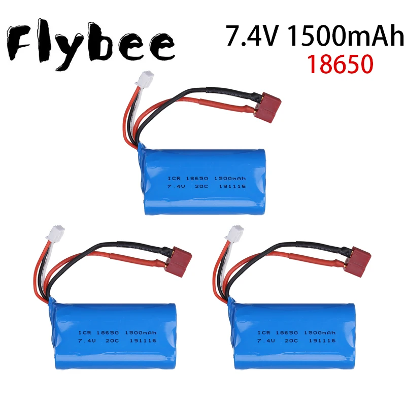 7.4V 1500mAh Lipo Battery 12423 12428 For Wltoys 12401 12402 12402A Crawler Car Battery 1500 mah 7.4 V Lithium battery T Plug