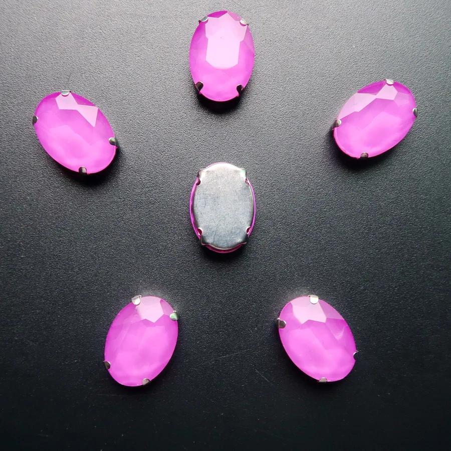 Ovale Silber-Krallenfassungen, 20 Stück/Packung, 10x14mm, 13*18mm, Jelly Candy AB Farben, Glaskristall, zum Aufnähen, Strass-Applikation, DIY-Besatz – Detail 16
