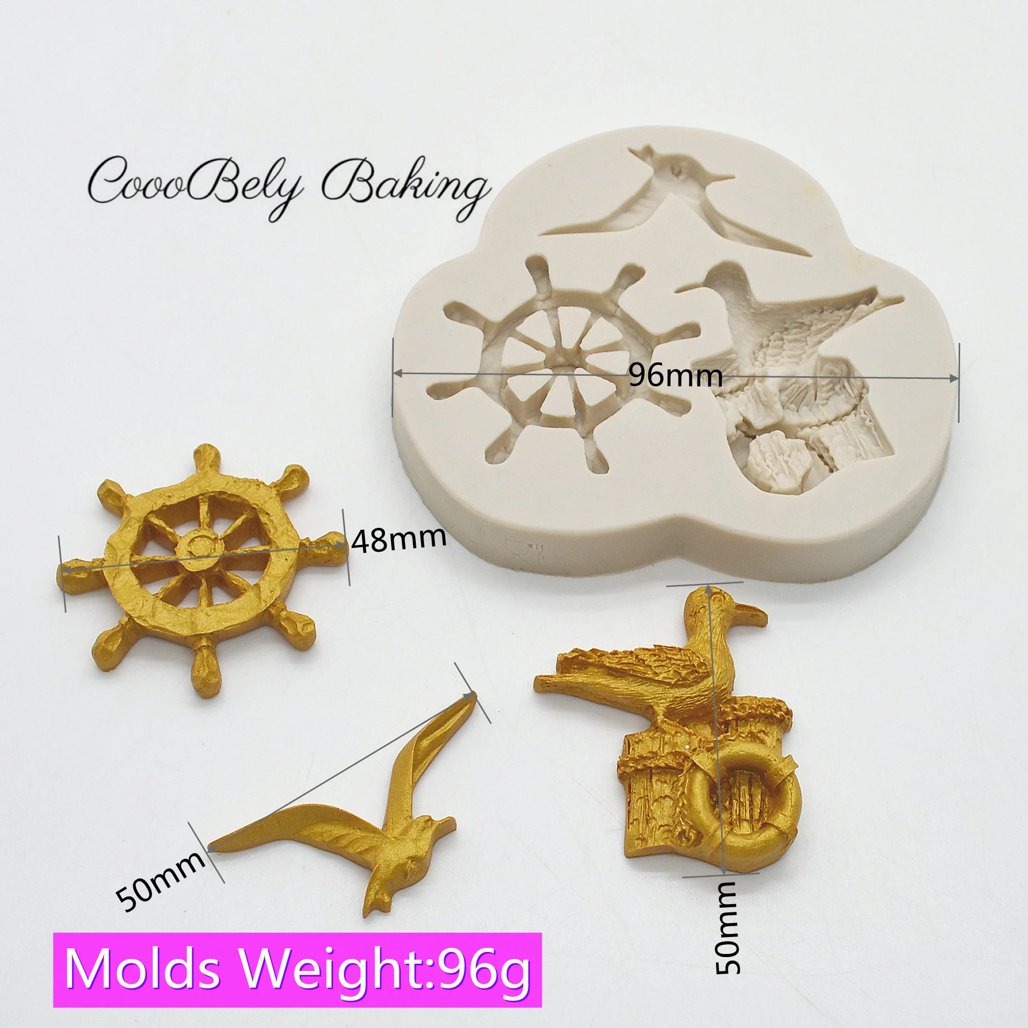 Anchor Seabird Cake Fondant Mold DIY Party Cake Decoration Tool Sea Coral Mermaid Cupcake Chocolate Moulds Baking Tools