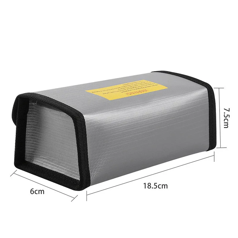 Fire Retardant LiPo Battery Bag LiPo Safe Guard Charging Box Bag Fireproof Explosionproof for Battery Protection 18.5X7.5X6cm