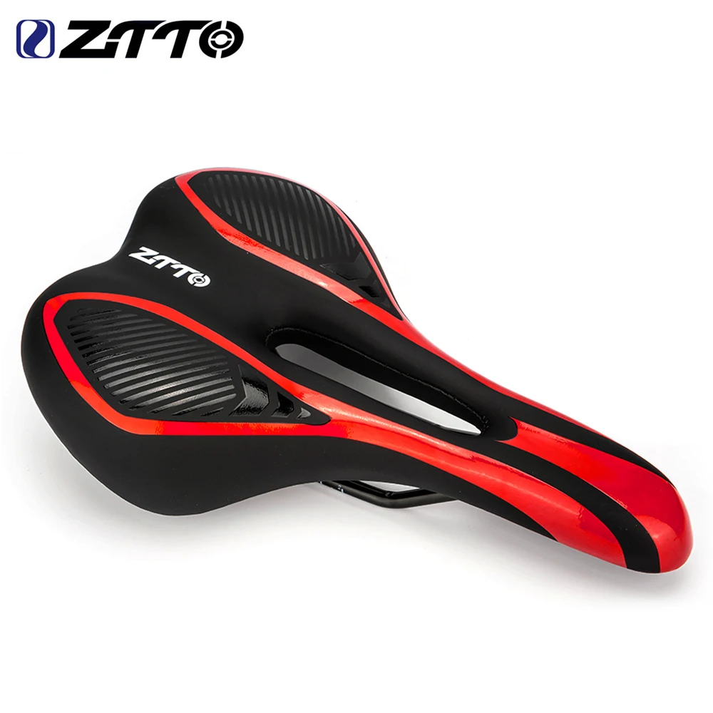 ZTTO Comfortable Thicken Form Bicycle Saddle MTB Hollow Breathable Racing Soft PU Cycle Wide Large Mountain Road Bike Seat