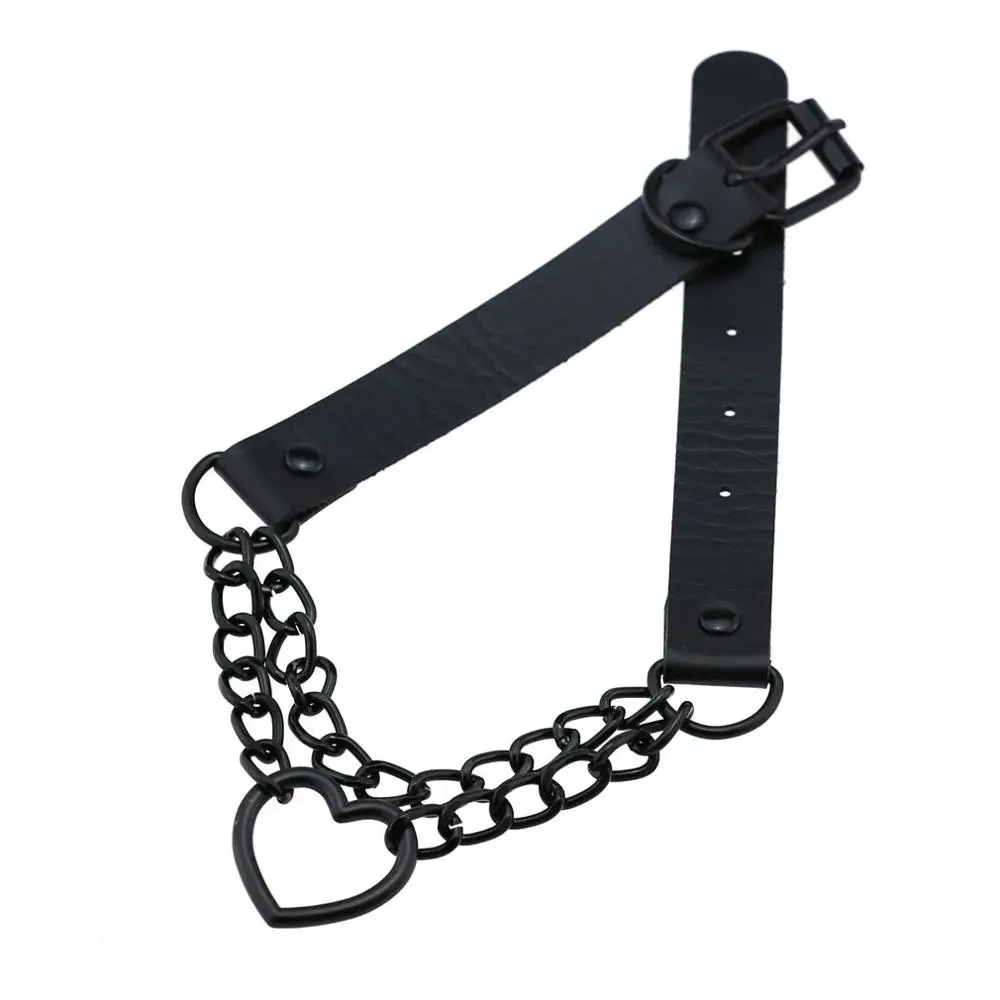 Vintage Heart Necklace Choker With Chain Goth Collar For Girls Grunge Punk Cute Kawaii Egirl Chocker Harajuku Accessories