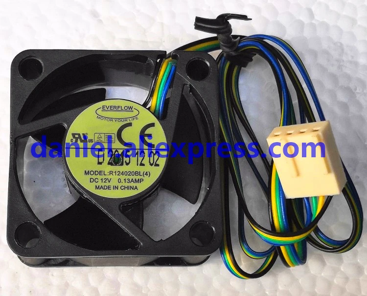 

Original EVERFLOW R124020BL 4020 12V 0.13A 4-wire double ball fan