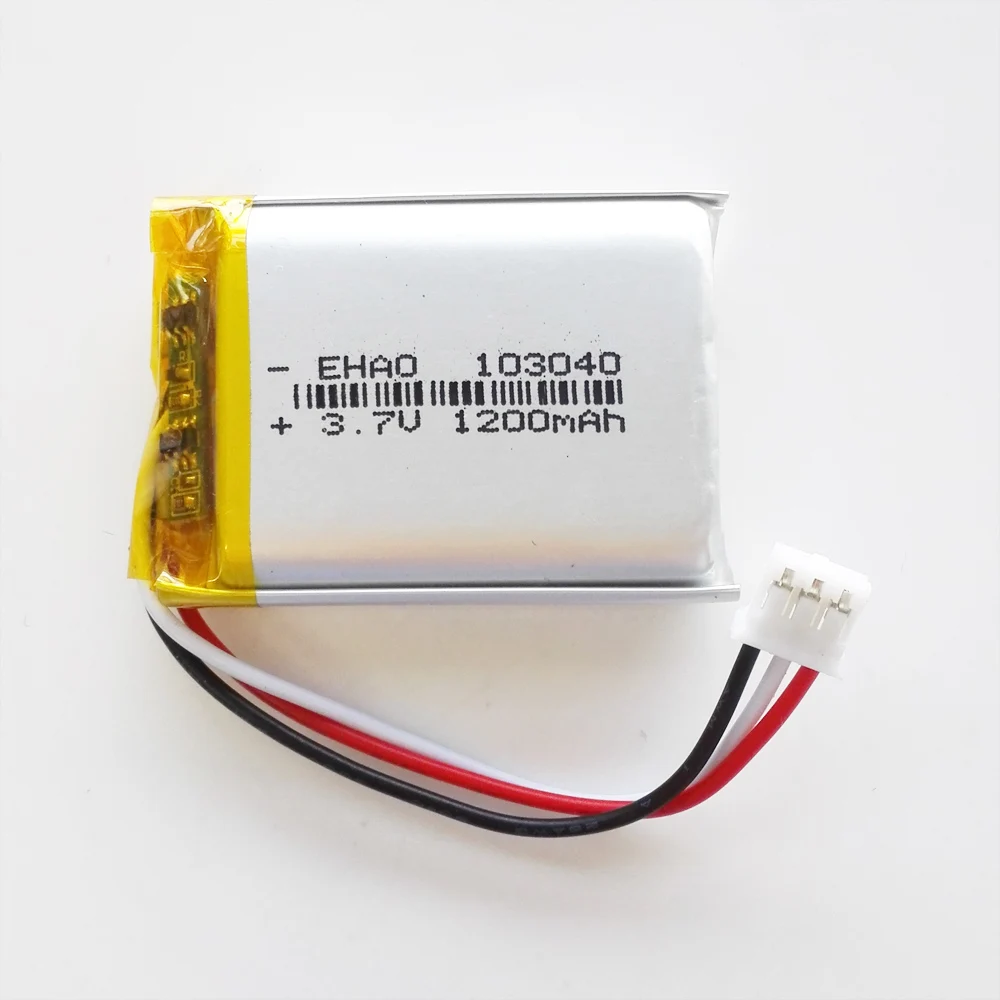 3.7V 1200mAh akumulator Lipo 103040 + wtyczka JST 3pin 2.0 do aparatu MP3 DVD GPS PSP Bluetooth głośnik Power Bank