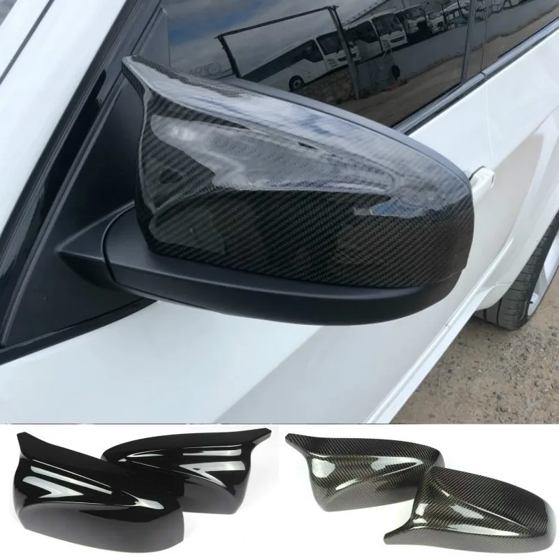 A Pair Carbon Fiber/ABS Mirror Cover X5 X6 Car Side Rearview Mirror Cap Cover Replacement For BMW X5 X6 E70 E71 2007-2013