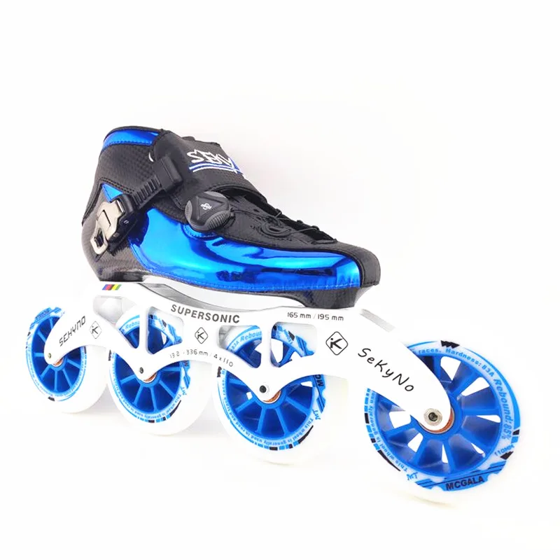 De Fibra De Carbono Inline Velocidade Patins Sapatos, Bota Ultraleve, Flyke 4 Rodas, Botão Rotor, Ligeiramente Termalmável, 6 Camadas