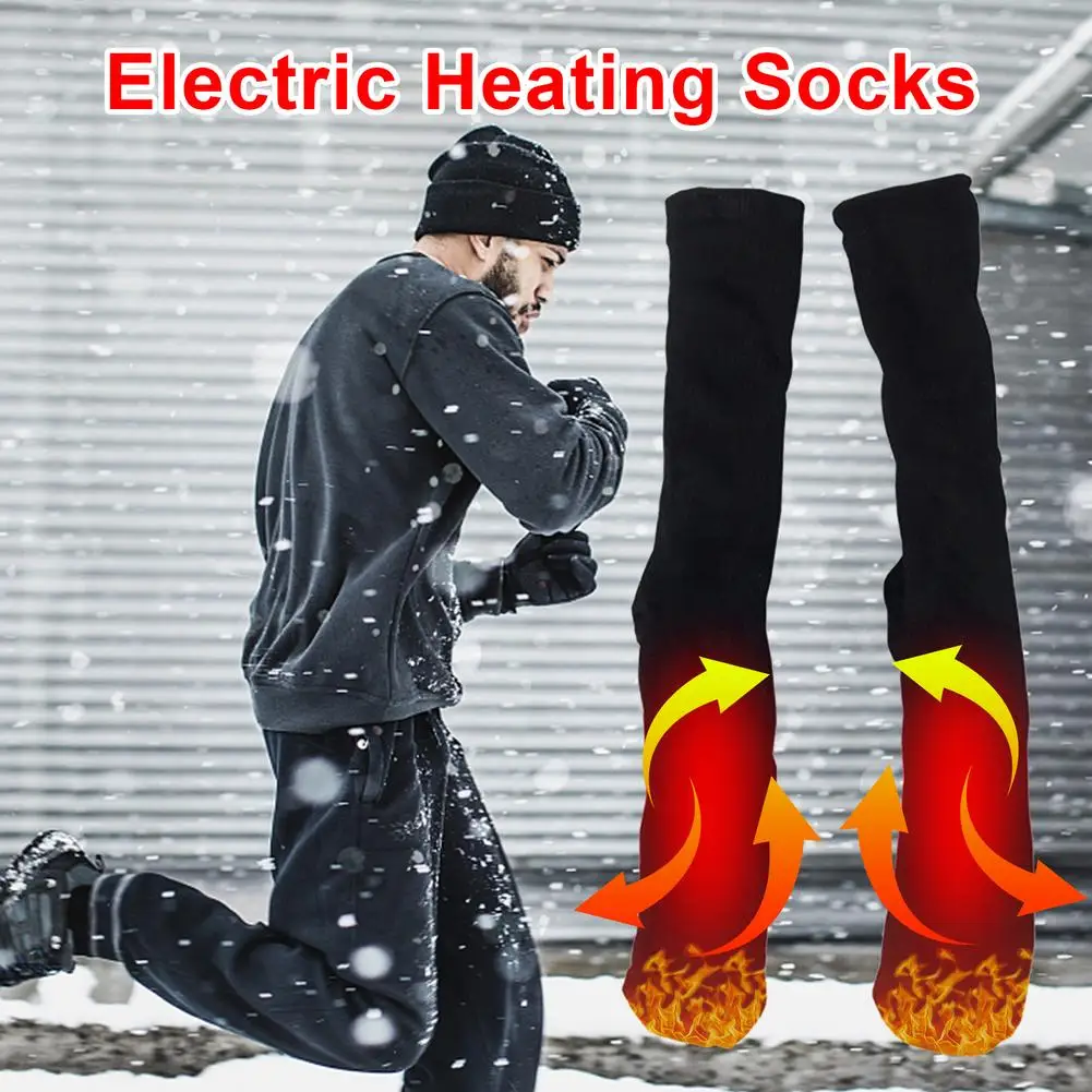 

Winter Electric Heating Socks Cycling Thermal Stockings Battery Box Warm Thickening Heated Socks Foot Warmer For Camping Fishing