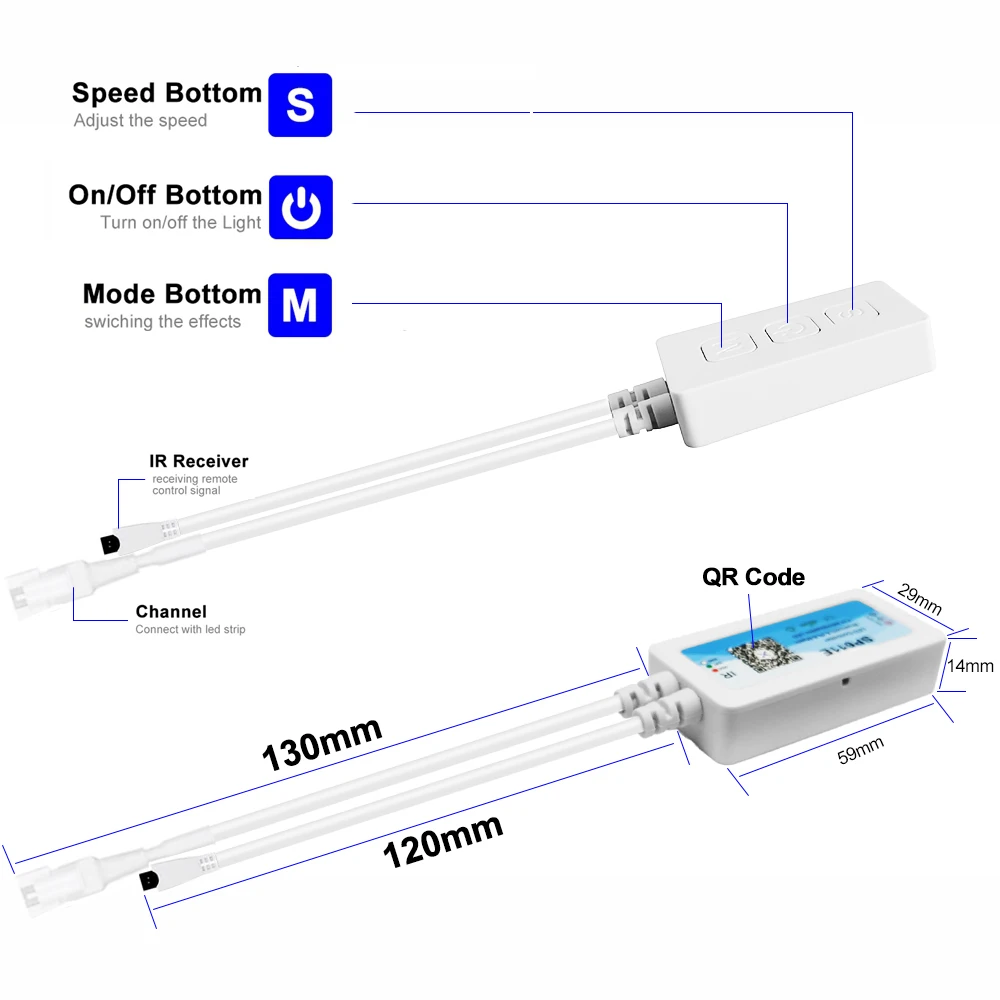 DC5V-24V SP611E Led Controller Dual Output IR Smart Music Bluetooth per 3Pin 4Pin anello a pannello con striscia di sciabola indirizzabile individualmente