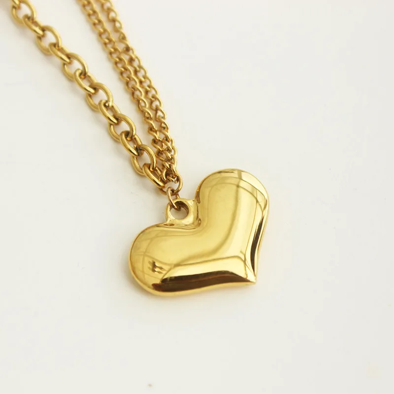 XIYANIKE 316L Stainless Steel Gold Color Heart Necklaces Trendy Simple Necklaces Accessories 2021 Female Fashion Jewelry Collier