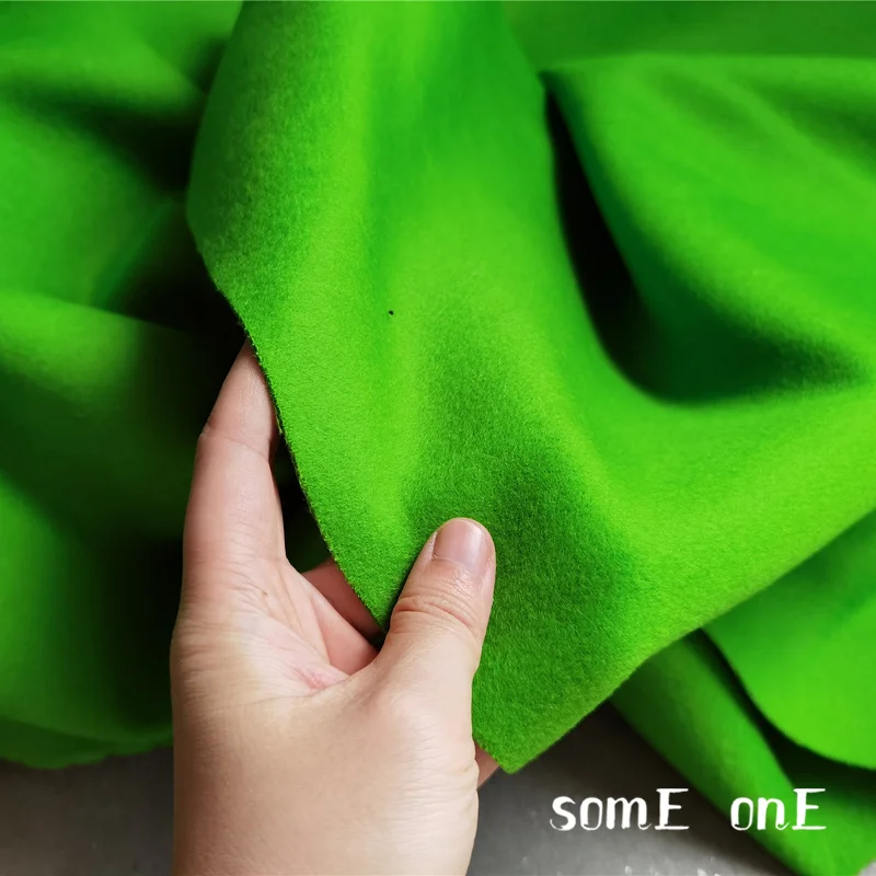 Sheep's Wool Fabric Green Double-Face 98% Wool Keep Warm Outwear DIY Autumn Winter Jacket Overcoat Designer Fabric 800g/meter