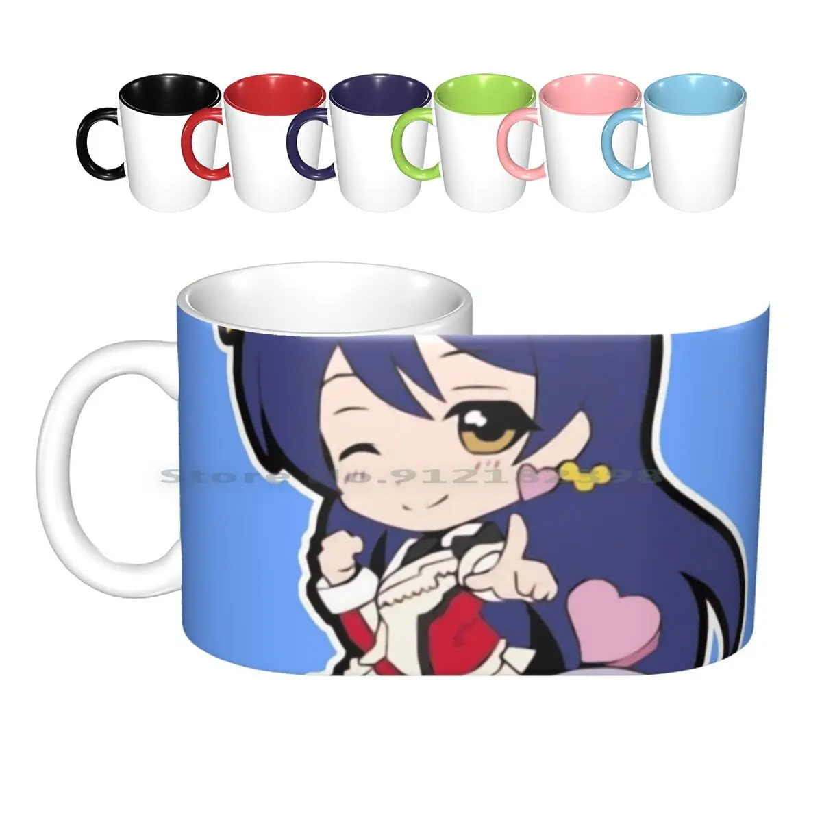 Umi Chibi Ceramic Mugs Coffee Cups Milk Tea Mug Umi Sonoda Sonoda Umi Umi Sonoda Chibi Kawaii Anime Cute Love Live School Idol