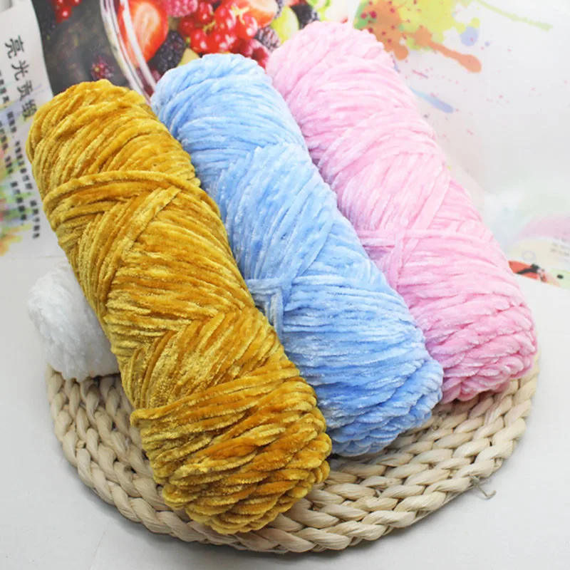 100g / 80M Chenille Velvet Yarn Knitting Wool Thick Warm Crochet Knitting Yarns Cotton Baby Wool DIY hand-knitted Sweater