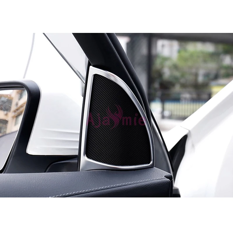 For Mercedes Benz GLC 300 260 2016 2017 2018 Interior Front Door Tri-angel Audio Cover Chrome Car Styling Accessories