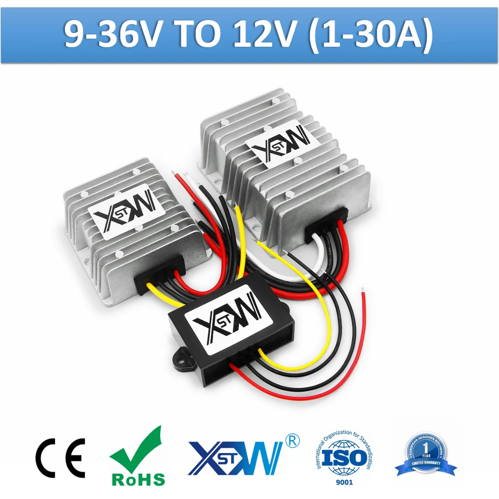 XWST-Convertisseur abati eur élévateur de tension, alimentation de voiture, Sochi DC, DC Buck Boost, 9-36V, 12 V, 24V à 12 Volts, 1A à 30A