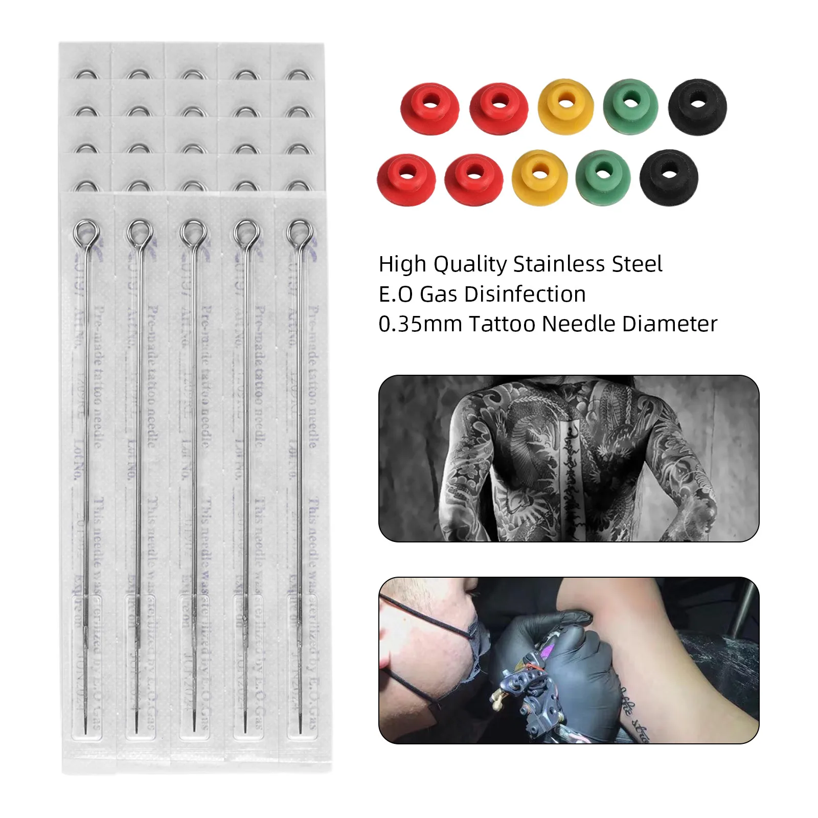 1RL 3RL 5RL 7RL 9RL Tattoo Needles Kit Professional Sterilized Tattoo Bandage Body Painting Pen Needle Hand Stick Poke Liner