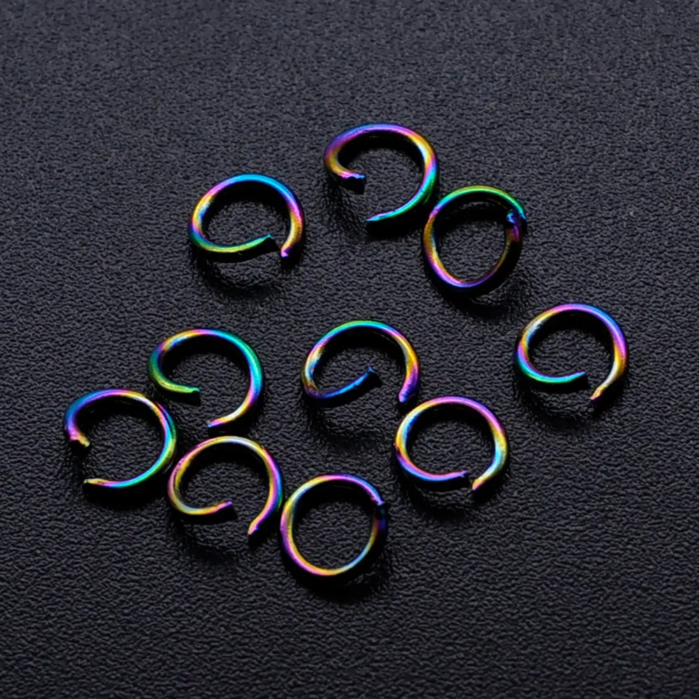 100pcs/lot 0.8*5mm Rainbow Color Jump Rings Loops 100% Stainless Steel Never Rust Jewelry Finding Accessories