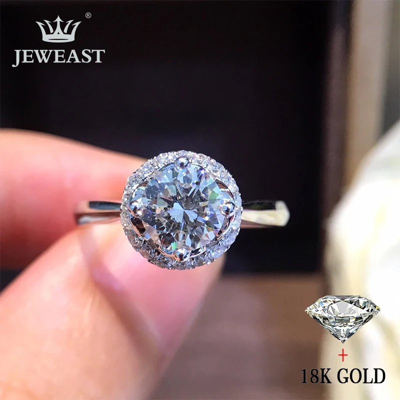 Natural Diamond 18K Gold Pure Gold Ring Beautiful Gemstone Ring Good Upscale Trendy Classic Party Fine Jewelry Hot Sell New 2023