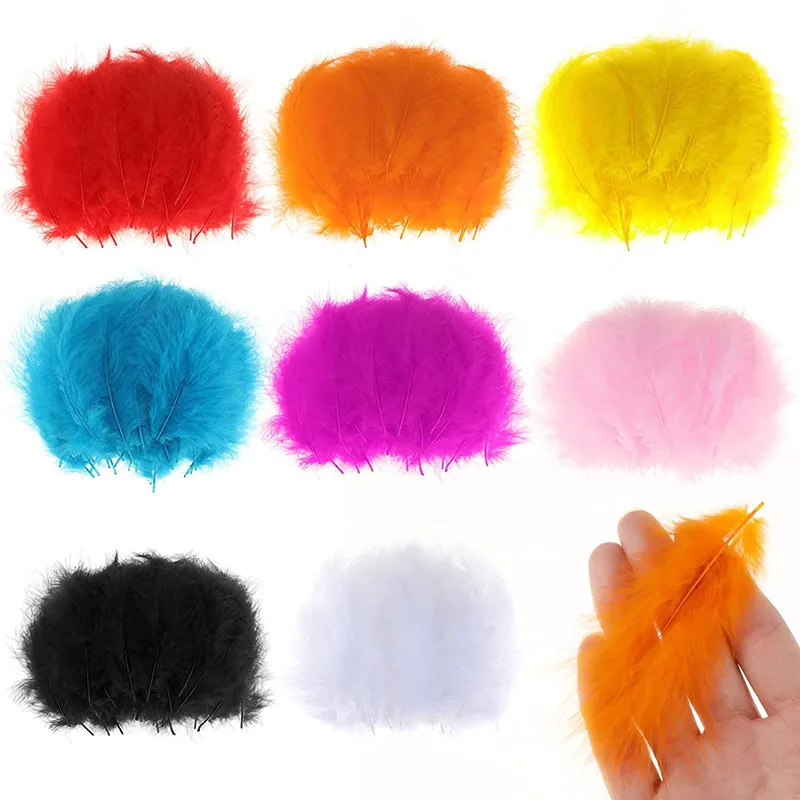 100Pcs Fluffy Pheasant/Marabou Feathers Plume DIY Pluma for Wedding Centerpiece Decoration Clothes Handicraft Accessories10-15CM