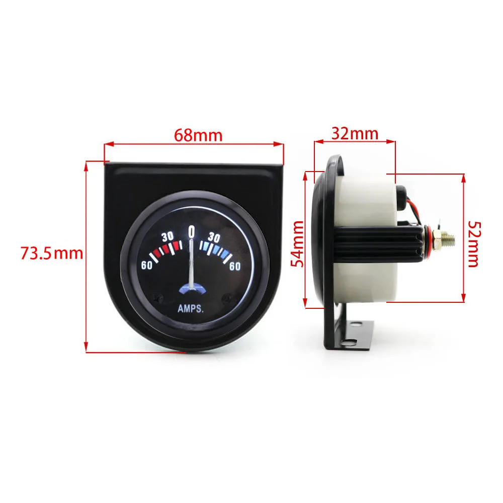 Car Ammeter Voltmeter Universal 12V 60-0-60 AMP Ammeter Gauge Volt Meter 2