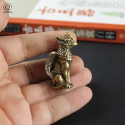 Handmade Copper Wolf Eagle Key Chain Holder Pendant Figurines Ornament Vintage Brass Animal Eagle Car Keyrings Hanging Trinket